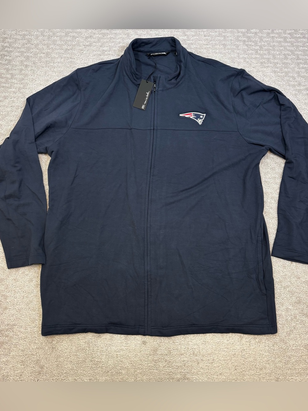 Travis Mathew Men XXL Blue Newport Full Zip SOFT Fleece NFL New England Patriots